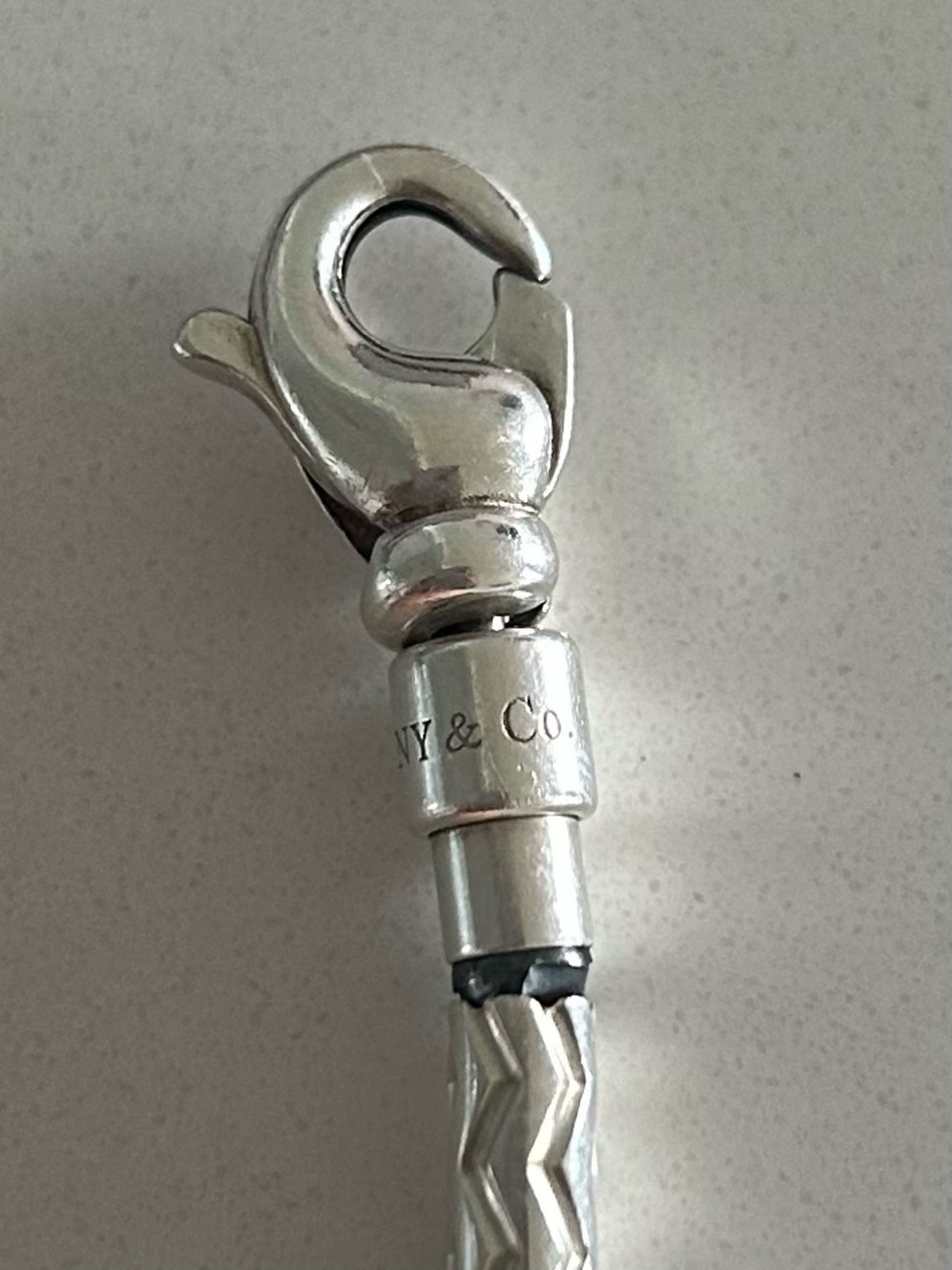 Tiffany & Co Sterling Silver Aztec Etched Bead Bracelet 7.5” Germany 925 - Picture 8 of 9